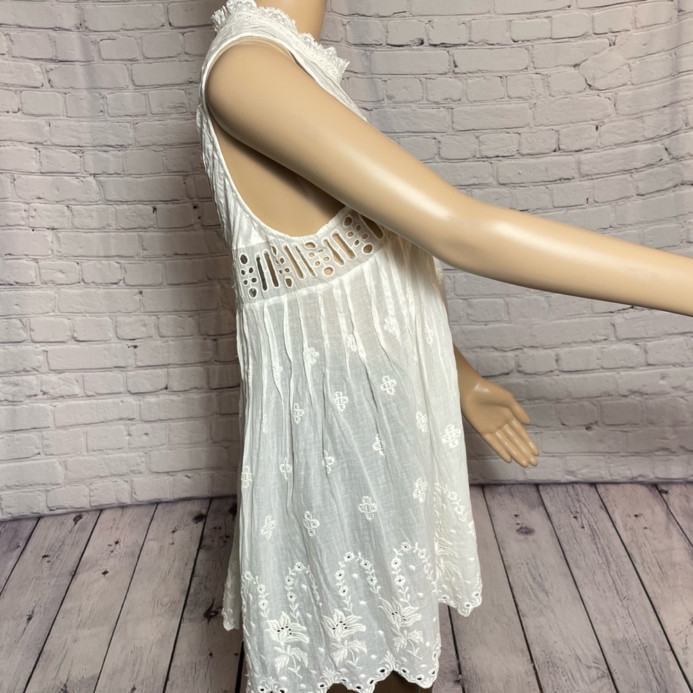 New Free People White Eloise Embroidered Tunic Size XS - Picture 4 of 16